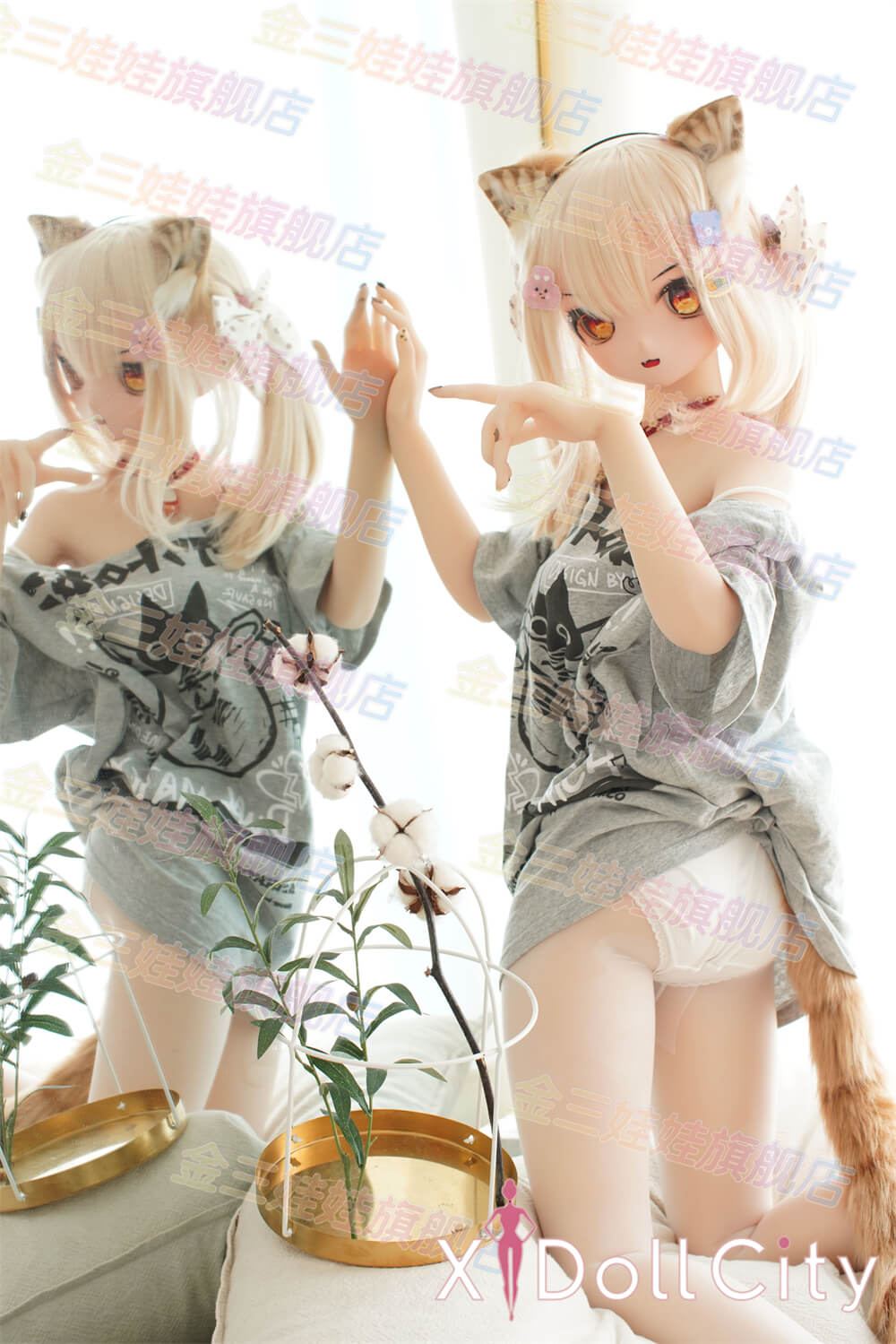 WM Doll 159cm Bカップ #Y007 TPE製 キュート 癒し系 猫口 アニメドール