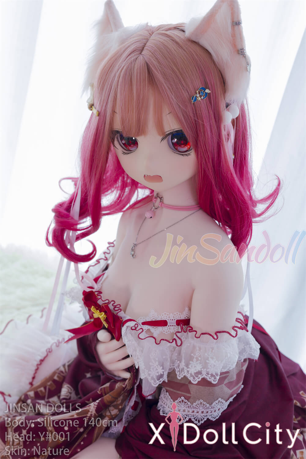 WM Doll 風鈴 Bカップ #Y001 ビニール製ヘッド+シリコン製ボディ ノーマル肌 猫娘 お姫様 アニメドール 成人スタイルラブドール