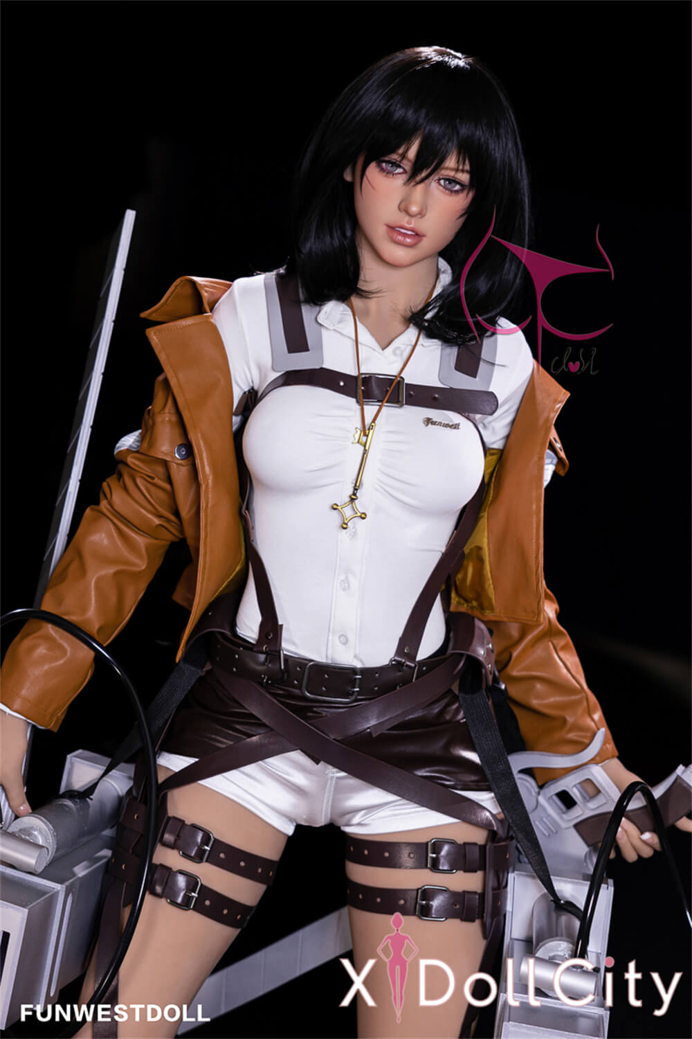 FunWest Doll Chloe #035 159cm Aカップ Natural肌 「進撃の巨人」ミカサ・アッカーマン コスプレ系 寡黙な美少女 ジト目 ラブドール