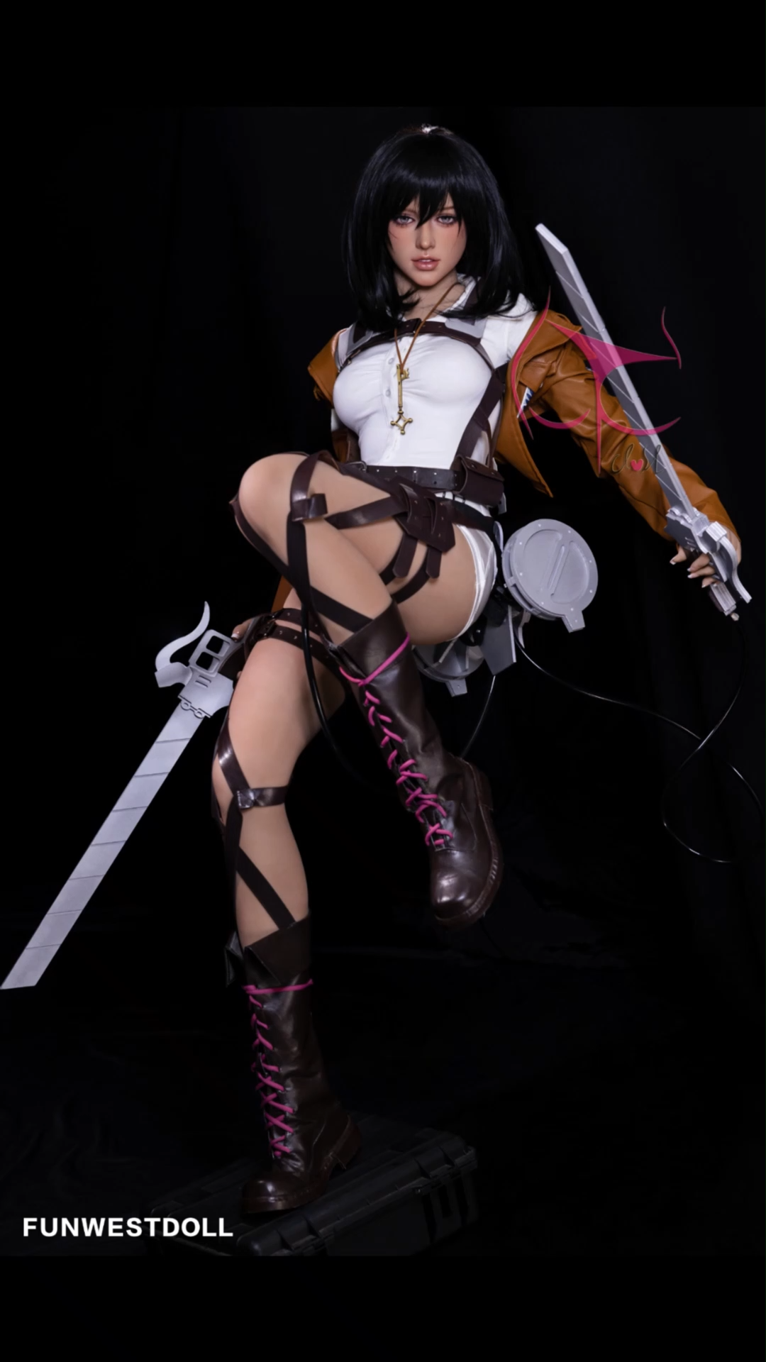 FunWest Doll Chloe #035 159cm Aカップ Natural肌 「進撃の巨人」ミカサ・アッカーマン コスプレ系 寡黙な美少女 ジト目 ラブドール