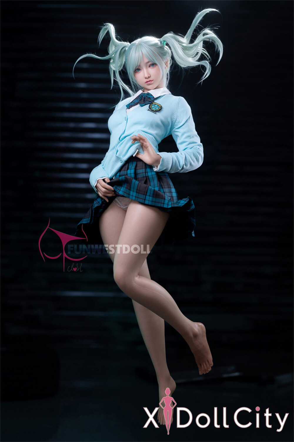 FunWest Doll Amy #041S 159cm Aカップ White肌 フルシリコン 初音ミク コスプレ系 次元を超える美少女 ちっぱい ラブドール