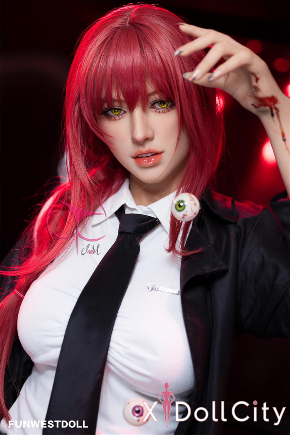 FunWest Doll Chloe #035 162cm Fカップ Natural肌 赤髪 魅惑 「チェンソーマン」マキマ コスプレ系 凛々 スタイル満点 セックスドール