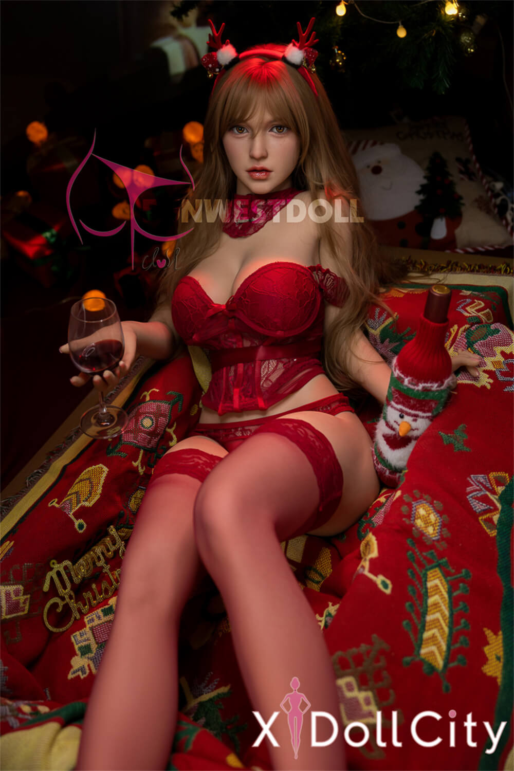 FunWest Doll Bella 155cm Fカップ #037 Natural肌 エロ下着 サンタガール 巨乳 ラブドール