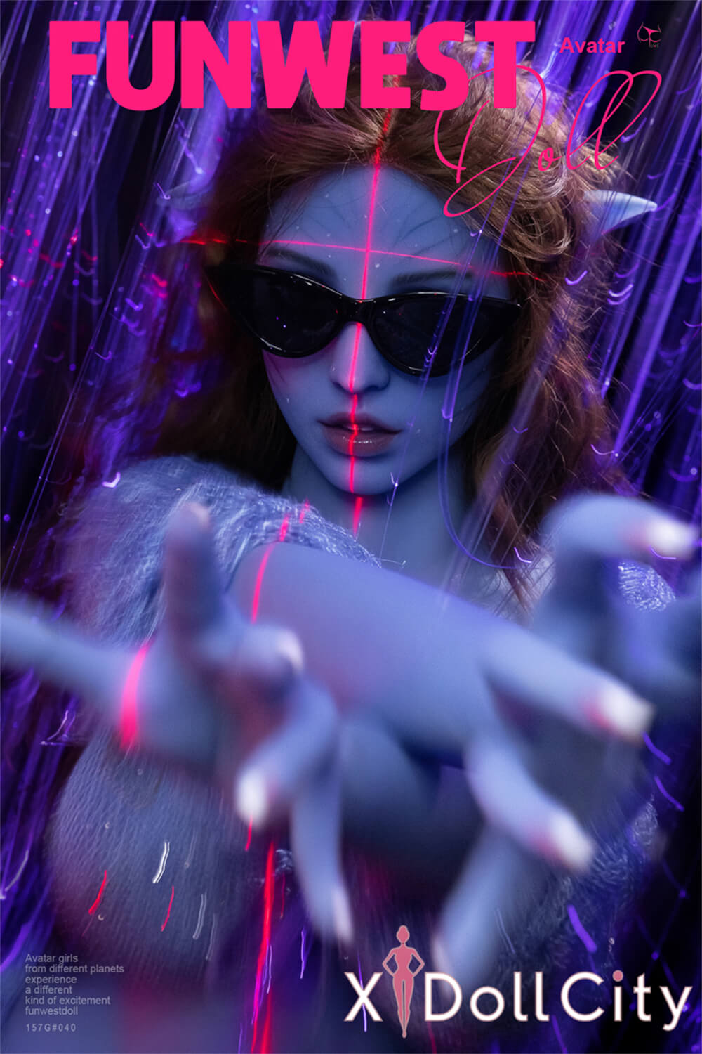 FunWest Doll Kylie 157cm Gカップ #040 Blue肌 Avatarインスパイア 蒼き女神 コスプレ系 人外系 エルフ耳 ワイルド リアルドール