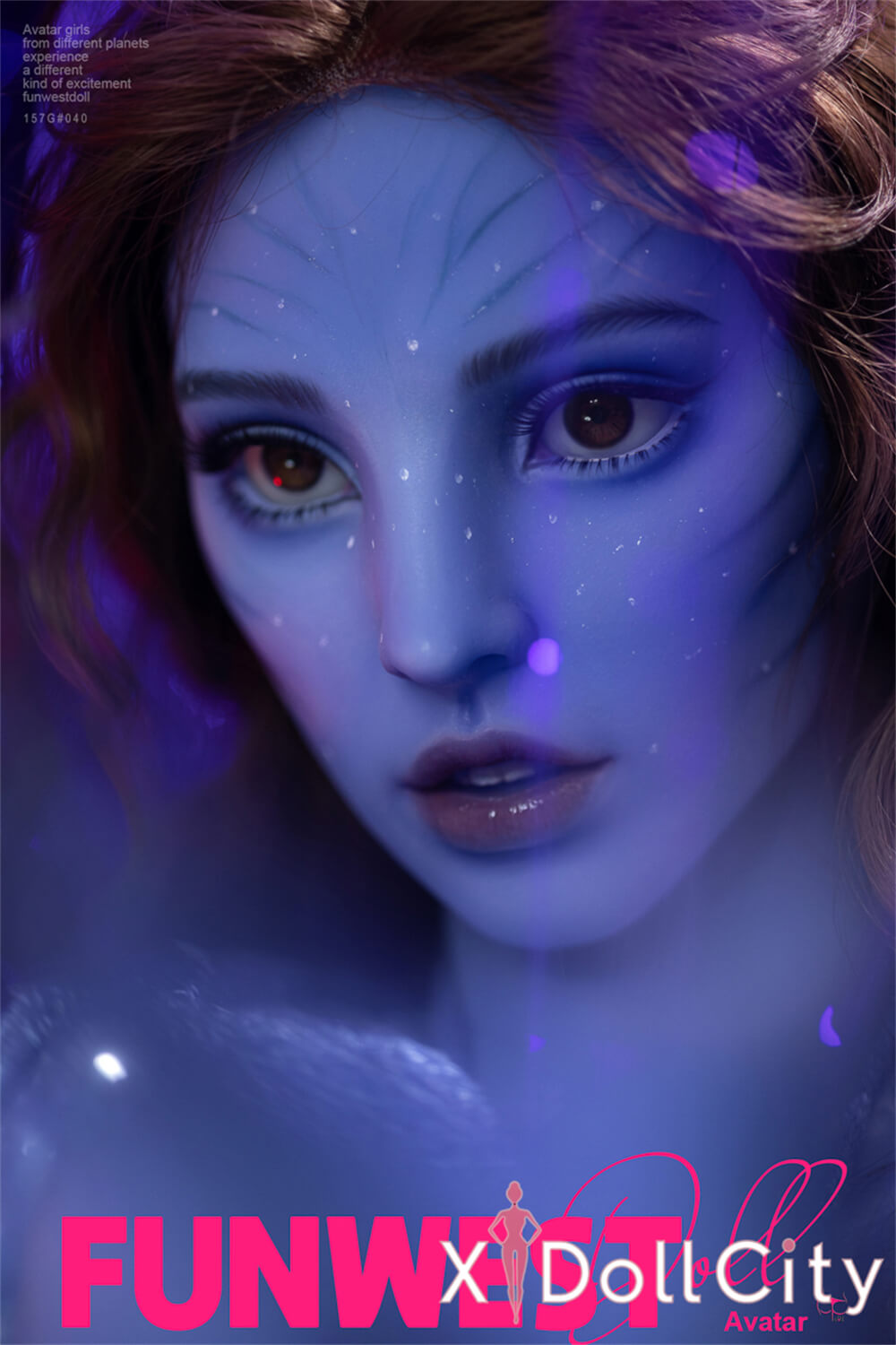 FunWest Doll Kylie 157cm Gカップ #040 Blue肌 Avatarインスパイア 蒼き女神 コスプレ系 人外系 エルフ耳 ワイルド リアルドール