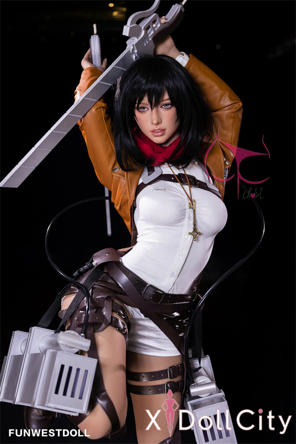 FunWest Doll Chloe #035 159cm Aカップ Natural肌 「進撃の巨人」ミカサ・アッカーマン コスプレ系 寡黙な美少女 ジト目 ラブドール