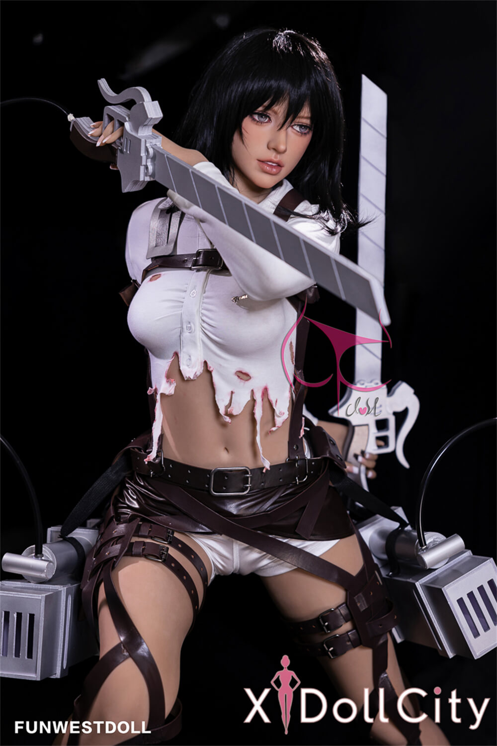 FunWest Doll Chloe #035 159cm Aカップ Natural肌 「進撃の巨人」ミカサ・アッカーマン コスプレ系 寡黙な美少女 ジト目 ラブドール