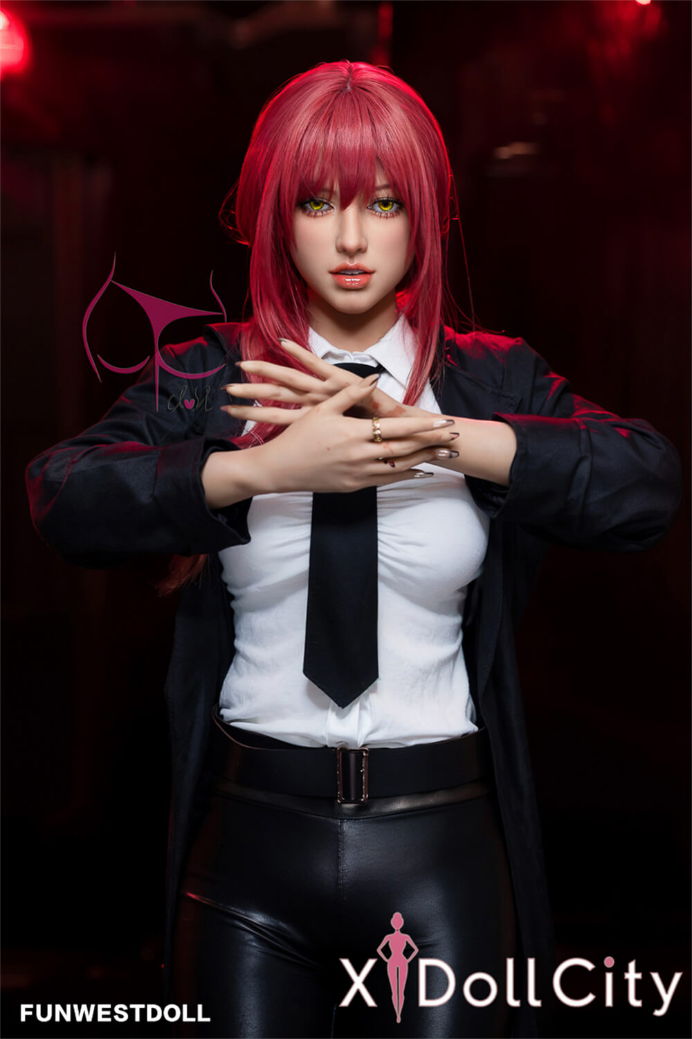 FunWest Doll Chloe #035 162cm Fカップ Natural肌 赤髪 魅惑 「チェンソーマン」マキマ コスプレ系 凛々 スタイル満点 セックスドール