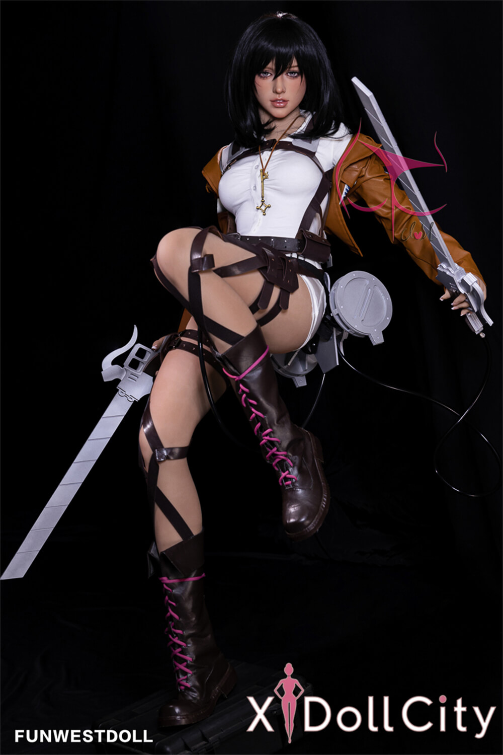 FunWest Doll Chloe #035 159cm Aカップ Natural肌 「進撃の巨人」ミカサ・アッカーマン コスプレ系 寡黙な美少女 ジト目 ラブドール