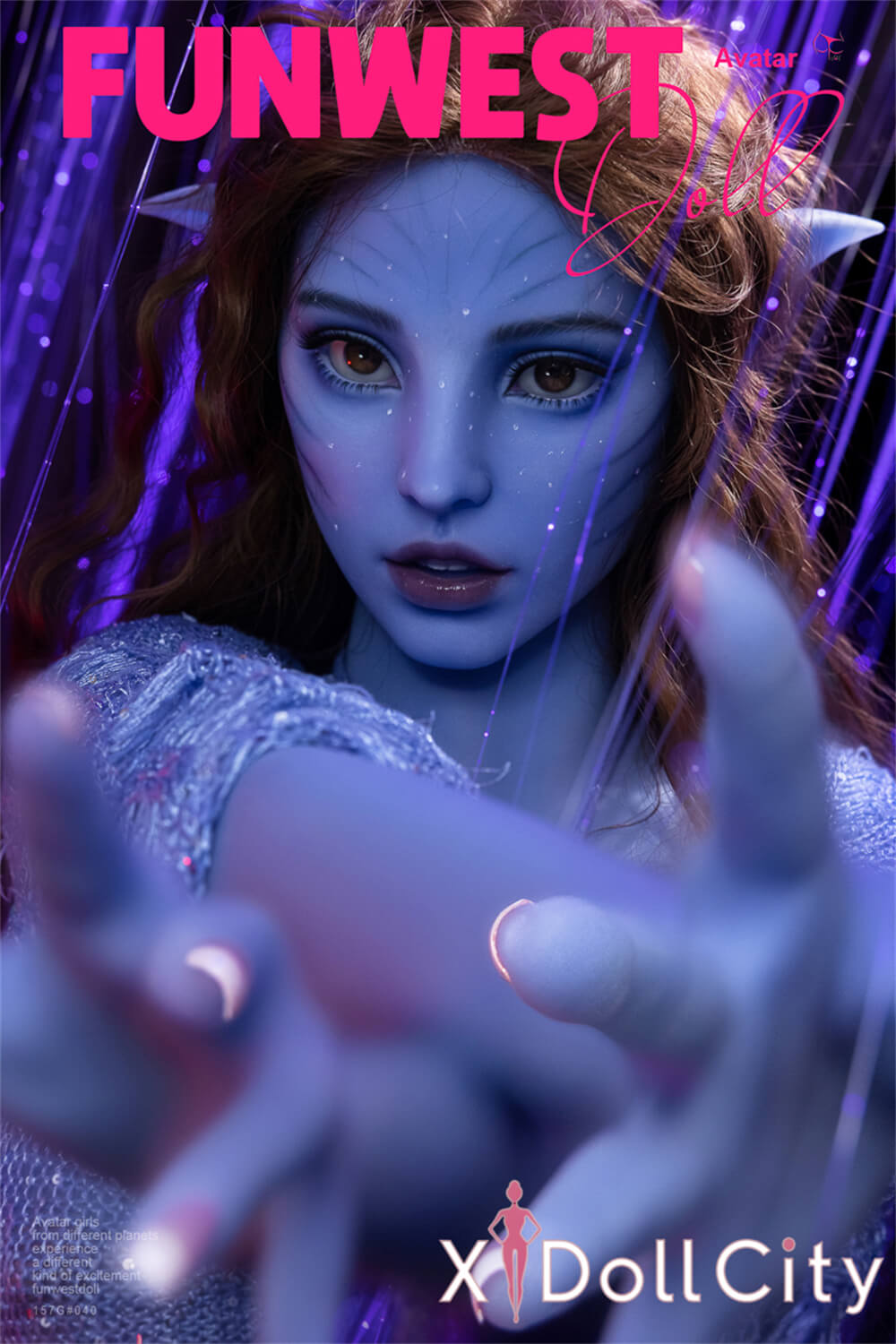 FunWest Doll Kylie 157cm Gカップ #040 Blue肌 Avatarインスパイア 蒼き女神 コスプレ系 人外系 エルフ耳 ワイルド リアルドール