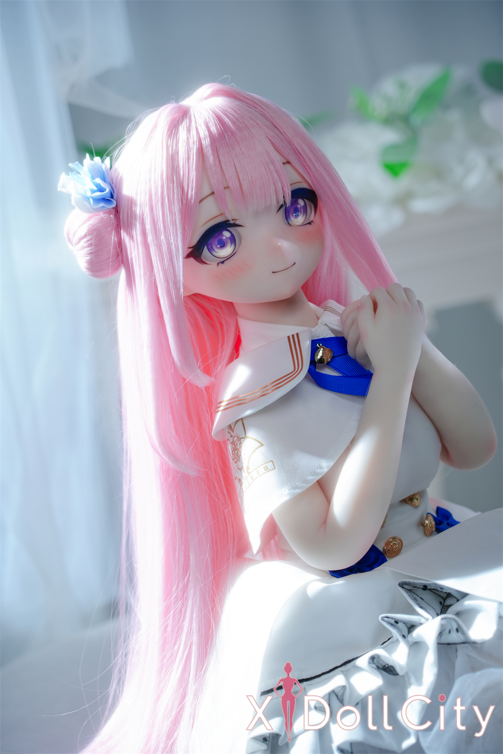 MW Girl (魔物姫)  7kg 薇花ヘッド 掲載画像はレジンヘッド+シリコンボディ 肌色&眼球色&メイク&ウィッグ&衣装は宣材写真と同じ 成人スタイルラブドール白いセーラー服ロリ系アニメドール セクシーフィギュア