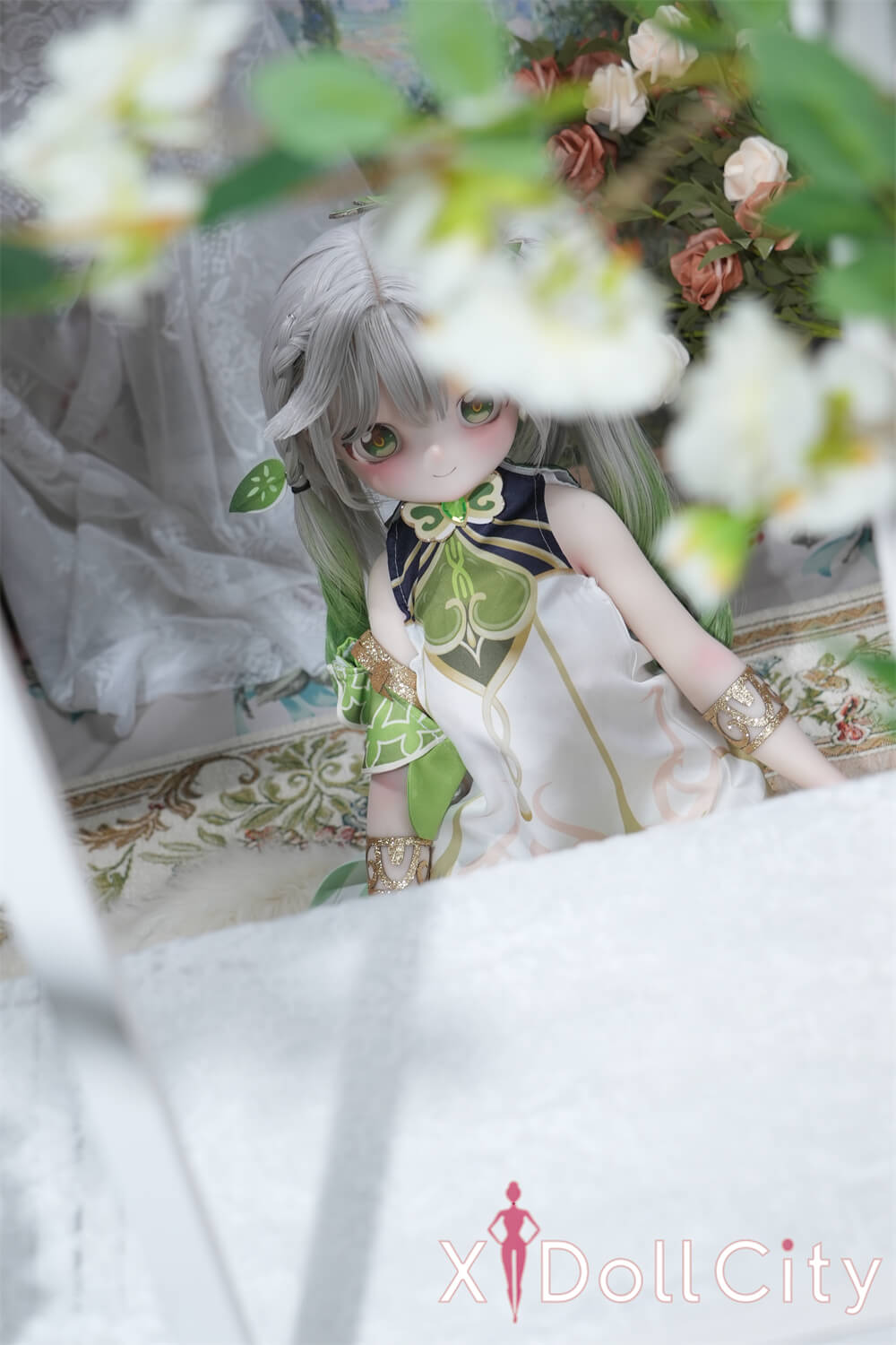 MW Girl(魔物姫)草ちゃん  7kg 掲載画像はレジンヘッド+シリコンボディ ふわふわ妖精系 肌色&眼球色&メイク&ウィッグ&衣装は宣材写真と同じ 成人スタイルラブドール