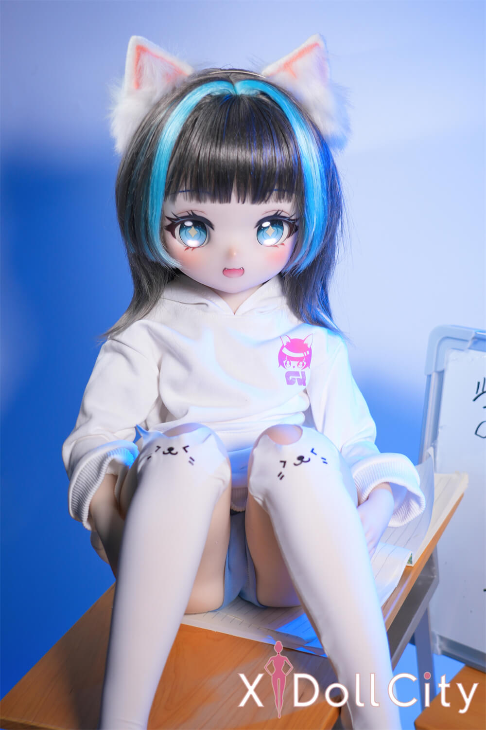 MW Girl(魔物姫) 5.2kg 呆呆喵ちゃん ミニドール 呆け顔がたまらなくキュートな猫耳っ子リアルドール 掲載画像はレジンヘッド+シリコンボディ 肌色&眼球色&メイク&ウィッグ&衣装は宣材写真と同じ 成人スタイルラブドール