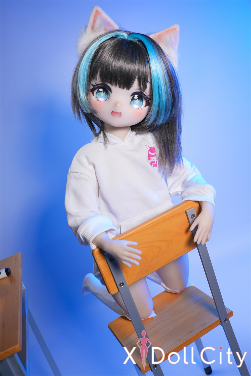 MW Girl(魔物姫) 5.2kg 呆呆喵ちゃん ミニドール 呆け顔がたまらなくキュートな猫耳っ子リアルドール 掲載画像はレジンヘッド+シリコンボディ 肌色&眼球色&メイク&ウィッグ&衣装は宣材写真と同じ 成人スタイルラブドール