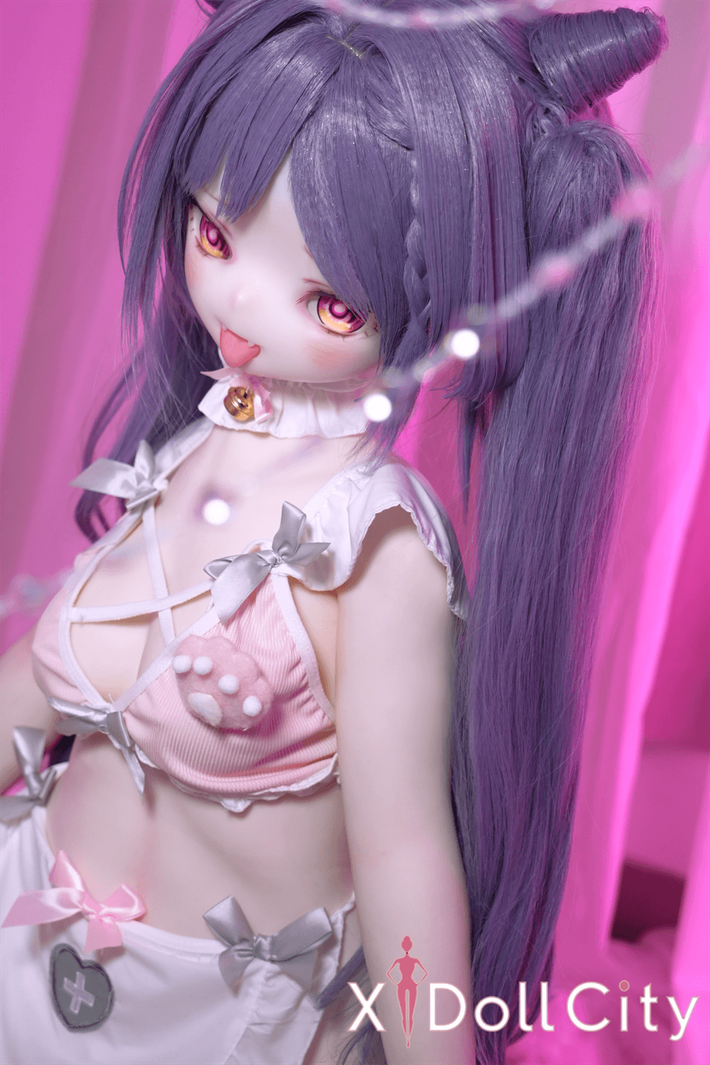 MW Girl(魔物姫) 22.5kg 可晴(Keqing)掲載画像はシリコンヘッド+TPEボディ 猫耳メイド アニメリアル 肌色&眼球色&メイク&ウィッグ&衣装は宣材写真と同じ 成人スタイルラブドール