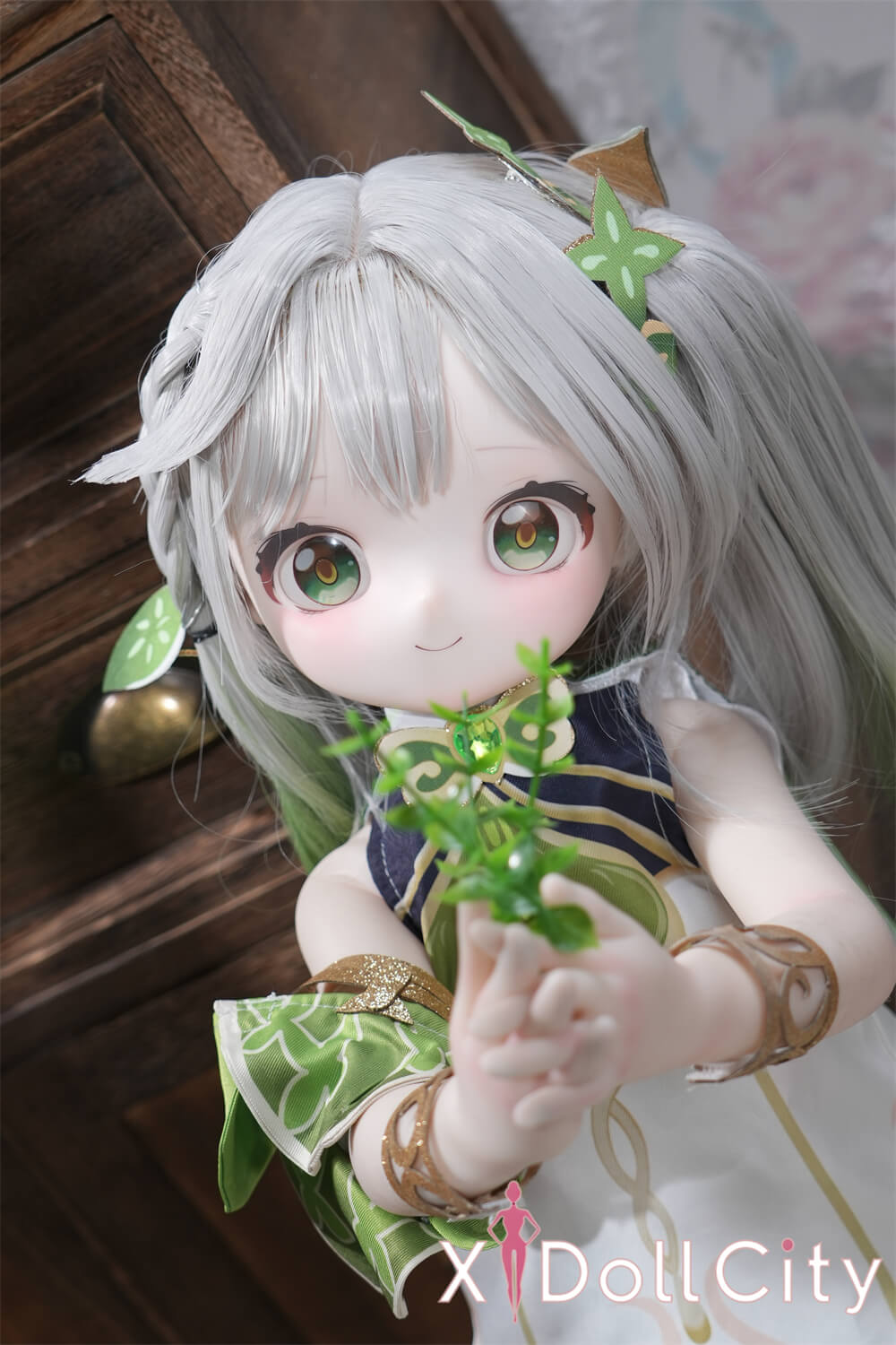 MW Girl(魔物姫)草ちゃん 7kg 掲載画像はレジンヘッド+シリコンボディ ふわふわ妖精系 肌色&眼球色&メイク&ウィッグ&衣装は宣材写真と同じ 成人スタイルラブドール