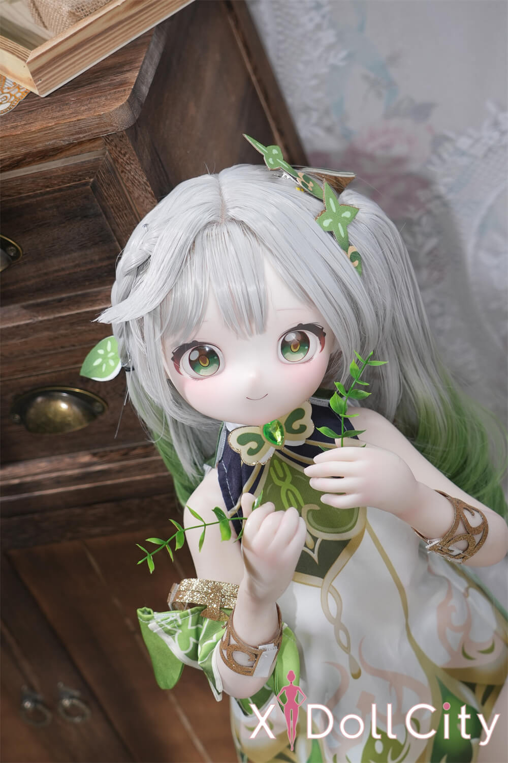 MW Girl(魔物姫)草ちゃん  7kg 掲載画像はレジンヘッド+シリコンボディ ふわふわ妖精系 肌色&眼球色&メイク&ウィッグ&衣装は宣材写真と同じ 成人スタイルラブドール