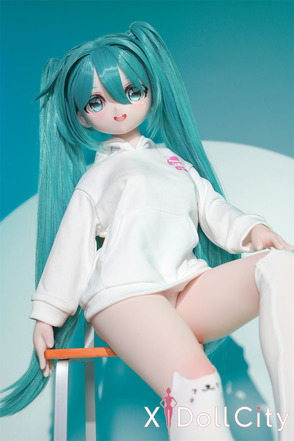 MW Girl(魔物姫) 7kg 小音 掲載画像はレジンヘッド+シリコンボディ 元気系 初音ミク アニメドール 肌色&眼球色&メイク&ウィッグ&衣装は宣材写真と同じ 成人スタイルラブドール