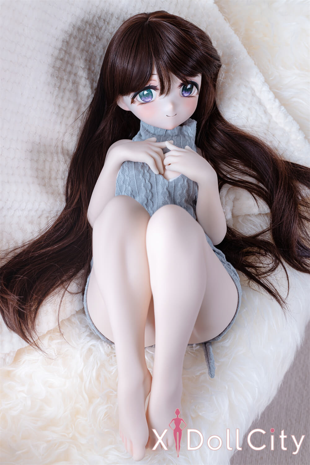 MW Girl(魔物姫) 7kg 花泽美穗 掲載画像はレジンヘッド+シリコンボディ 癒し系の美少女ミニドール ブラウン髪 肌色&眼球色&メイク&ウィッグ&衣装は宣材写真と同じ 成人スタイルラブドール