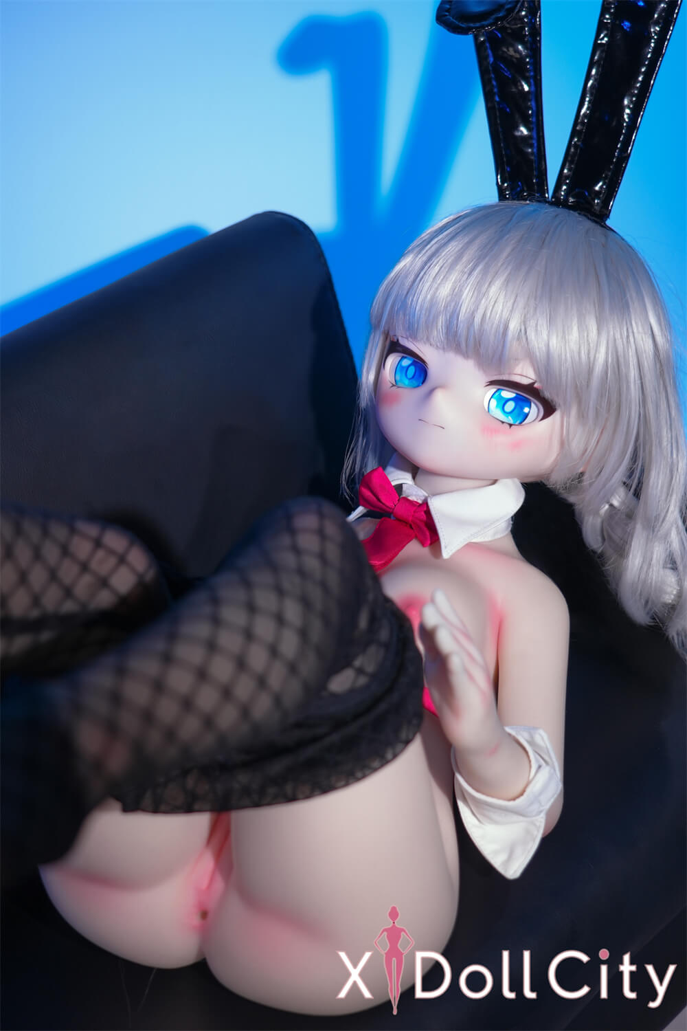 MW Girl (魔物姫)7kg 柚湖(ゆずこ)アニメドール 掲載画像はレジンヘッド+シリコンボディ 氷色ウサギガール 肌色&眼球色&メイク&ウィッグ&衣装は宣材写真と同じ 成人スタイルラブドール