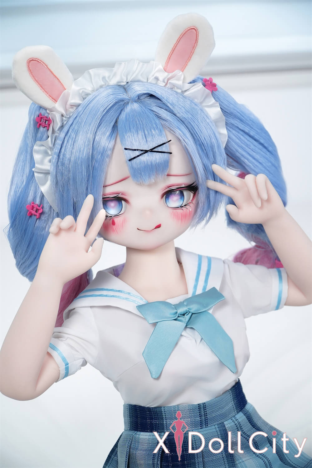 MW Girl(魔物姫) 7kg 小兎奈奈ちゃん 掲載画像はレジンヘッド+シリコンボディ キュート系ミニラブドール 肌色&眼球色&メイク&ウィッグ&衣装は宣材写真と同じ 成人スタイルラブドール