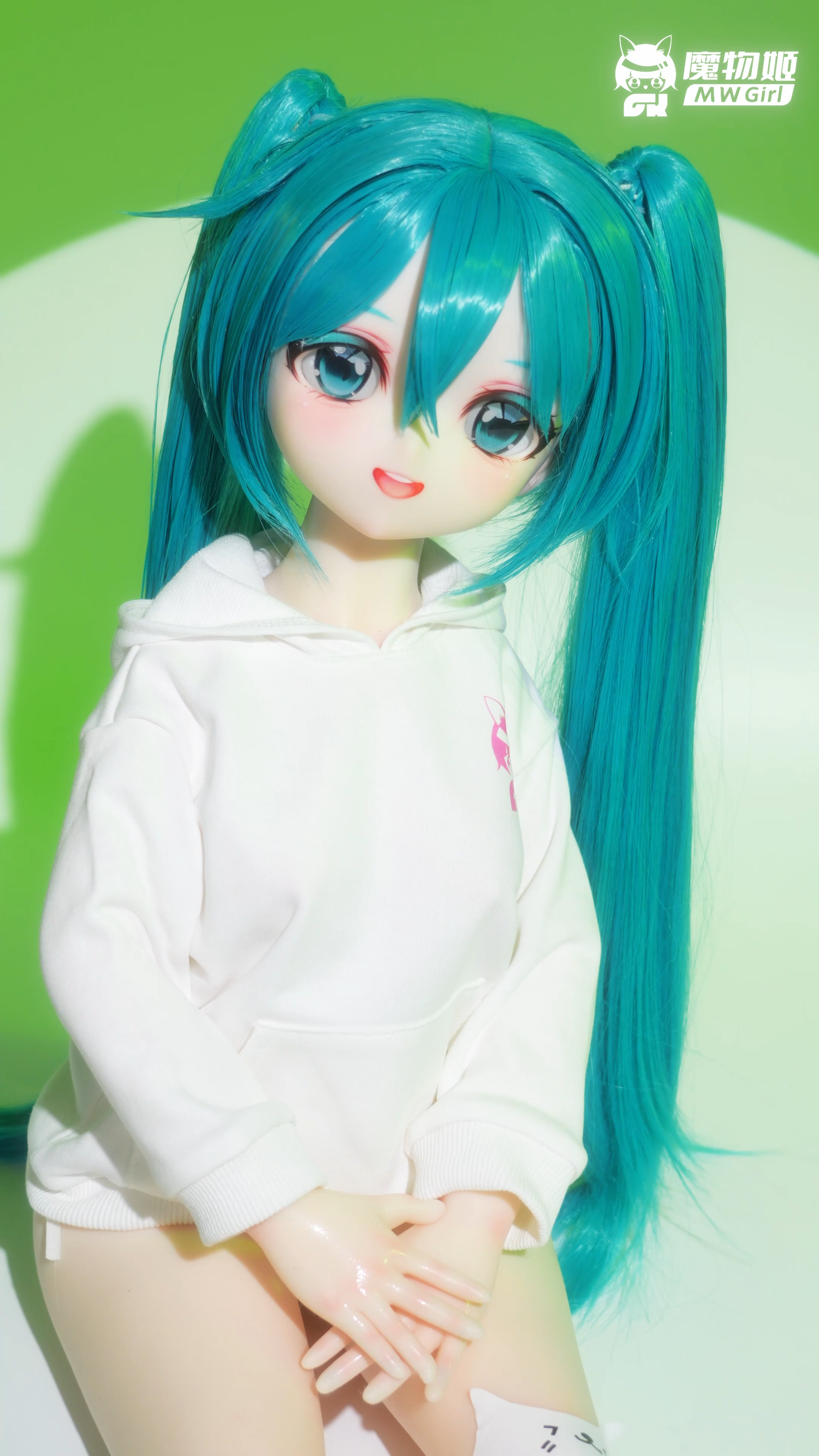 MW Girl(魔物姫) 7kg 小音 掲載画像はレジンヘッド+シリコンボディ 元気系 初音ミク アニメドール 肌色&眼球色&メイク&ウィッグ&衣装は宣材写真と同じ 成人スタイルラブドール