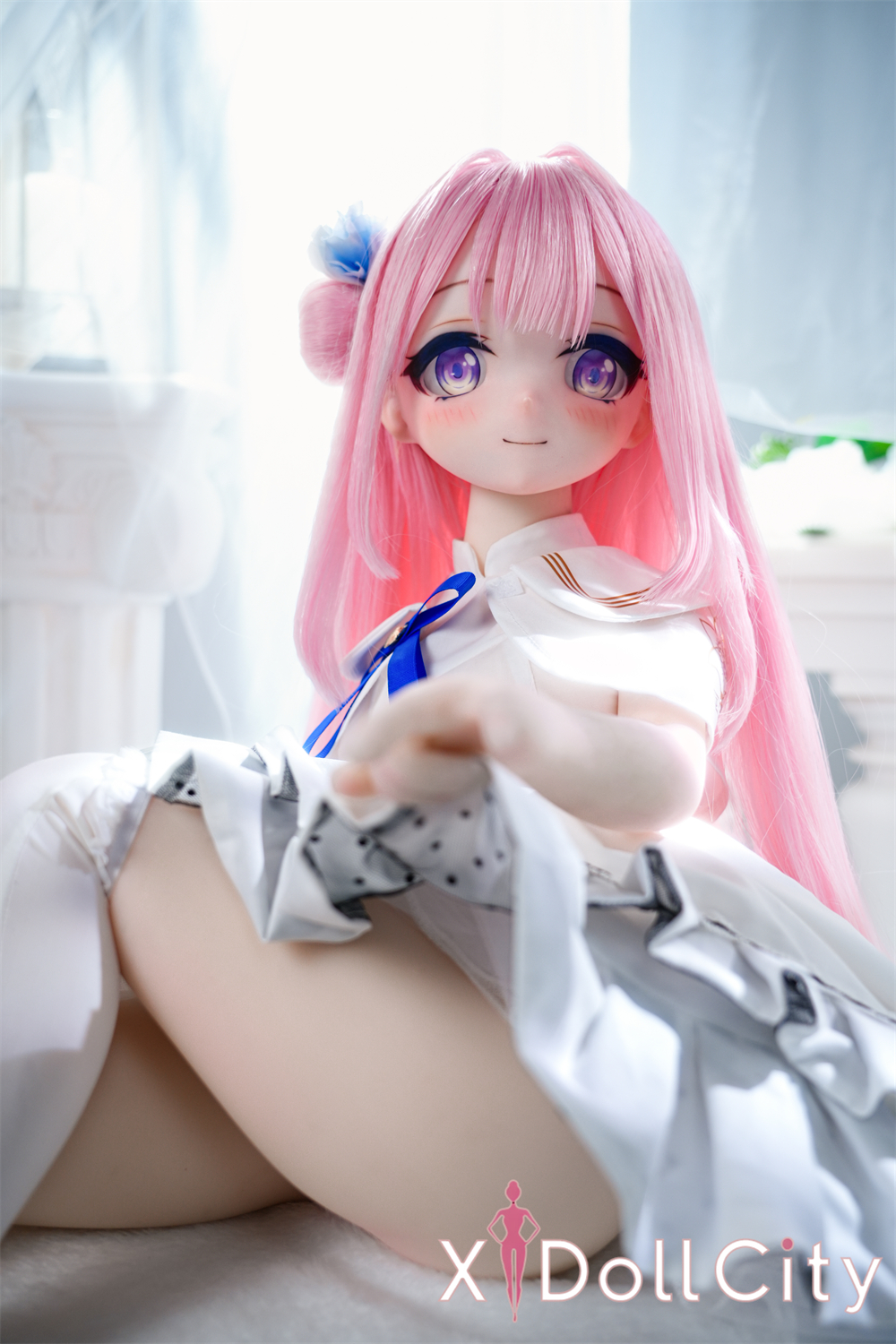 MW Girl (魔物姫)  7kg 薇花ヘッド 掲載画像はレジンヘッド+シリコンボディ 肌色&眼球色&メイク&ウィッグ&衣装は宣材写真と同じ 成人スタイルラブドール白いセーラー服ロリ系アニメドール セクシーフィギュア