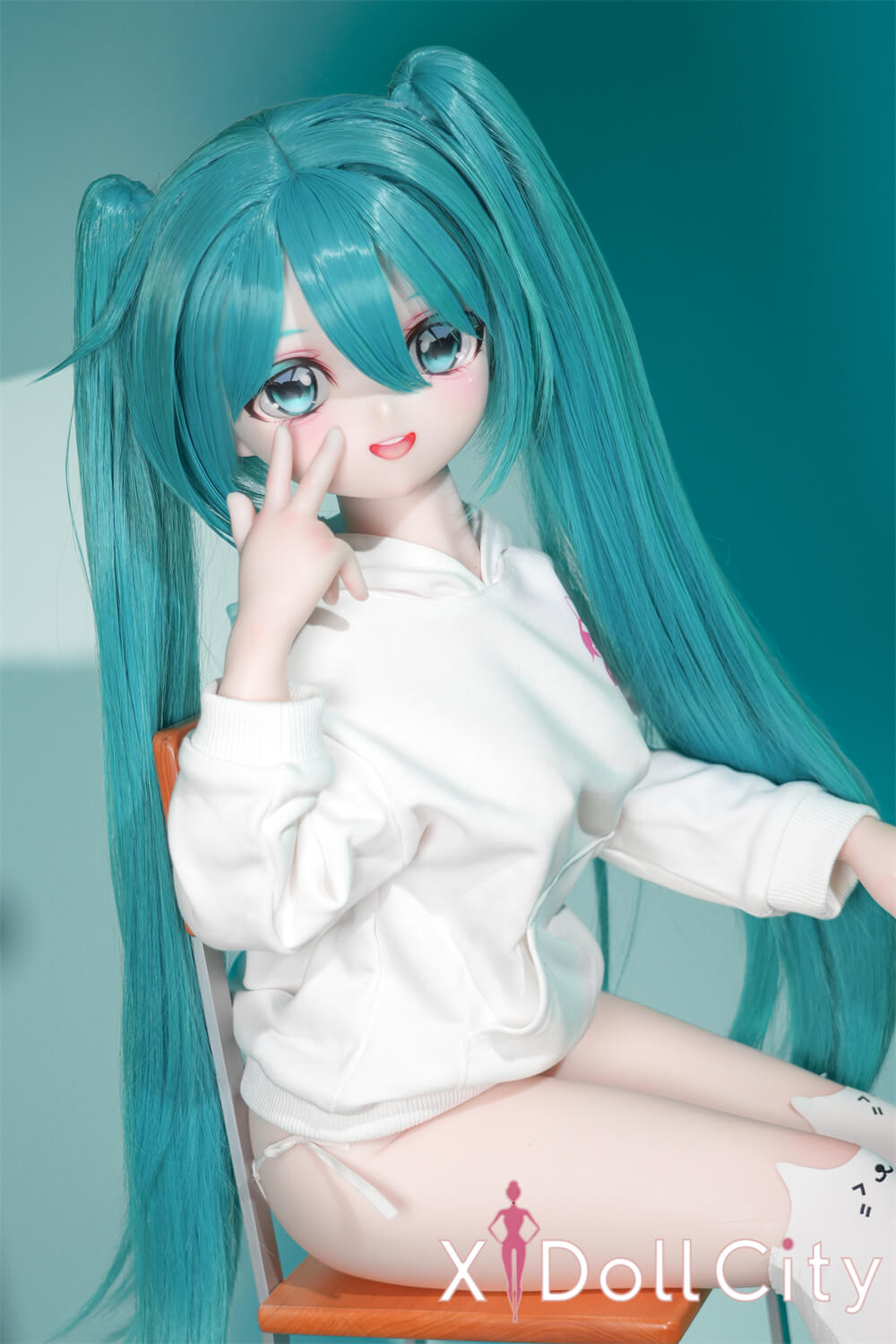 MW Girl(魔物姫) 7kg 小音 掲載画像はレジンヘッド+シリコンボディ 元気系 初音ミク アニメドール 肌色&眼球色&メイク&ウィッグ&衣装は宣材写真と同じ 成人スタイルラブドール