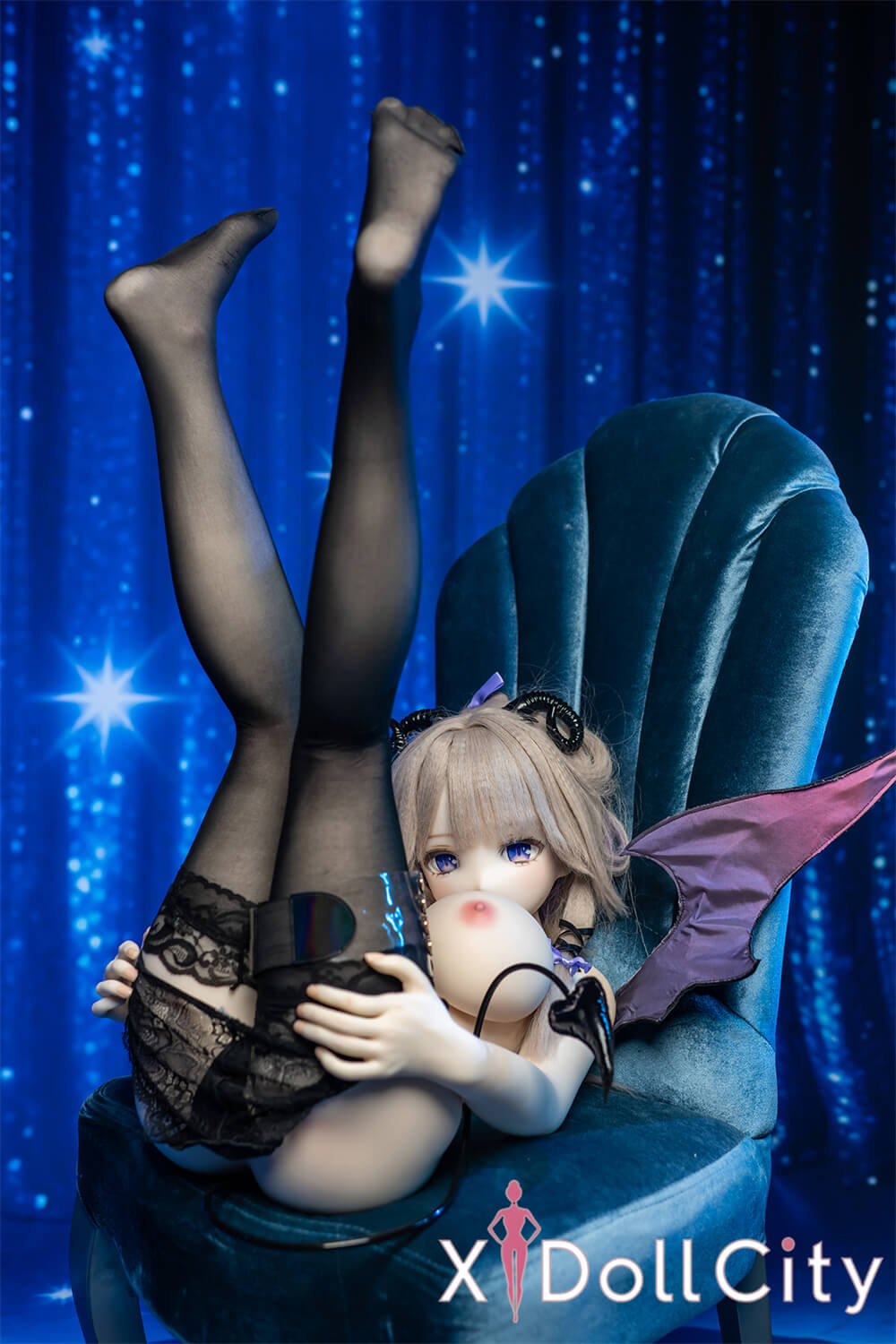 MW Girl (魔物姫)  24kg ダークサキュバス系ラブドール 魅魔ちゃん 掲載画像はフルシリコン 肌色&眼球色&メイク&ウィッグ&衣装は宣材写真と同じ 成人スタイルラブドール