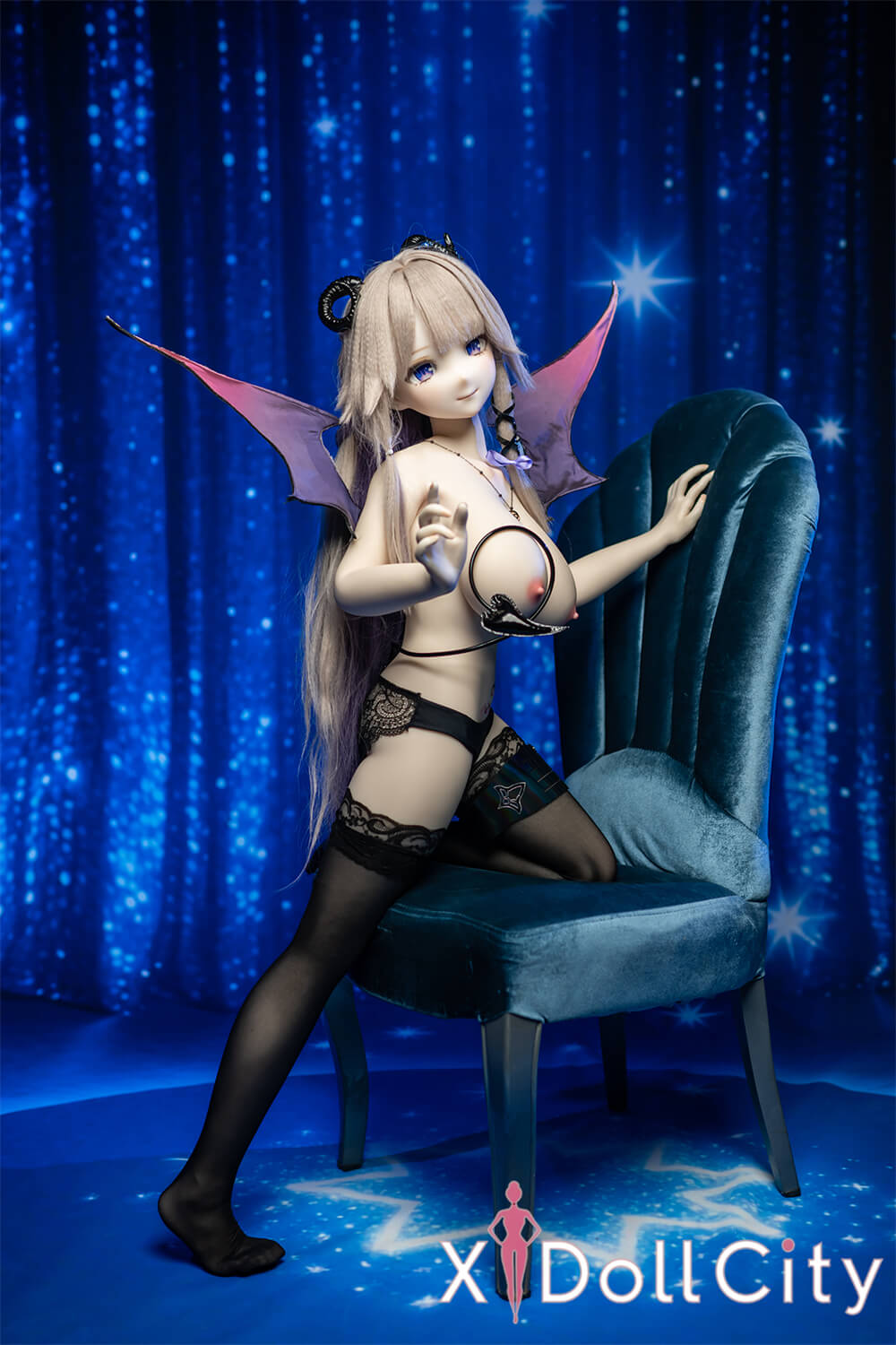 MW Girl (魔物姫)  24kg ダークサキュバス系ラブドール 魅魔ちゃん 掲載画像はフルシリコン 肌色&眼球色&メイク&ウィッグ&衣装は宣材写真と同じ 成人スタイルラブドール