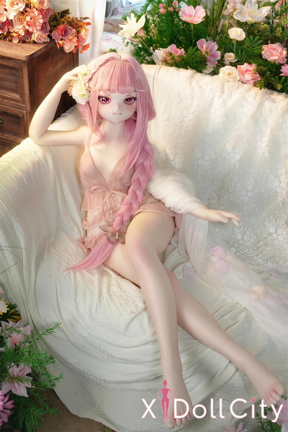 MW Girl (魔物姫)17kg ねんねん 可愛い幻想世界 掲載画像はレジンヘッド+シリコンボディ 肌色&眼球色&メイク&ウィッグ&衣装は宣材写真と同じ 成人スタイルラブドール