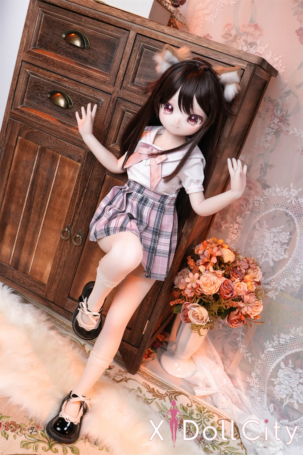 MW Girl(魔物姫) 7kg こもも 掲載画像はレジンヘッド+シリコンボディ 可愛いメイド アニメドール  肌色&眼球色&メイク&ウィッグ&衣装は宣材写真と同じ 成人スタイルラブドール