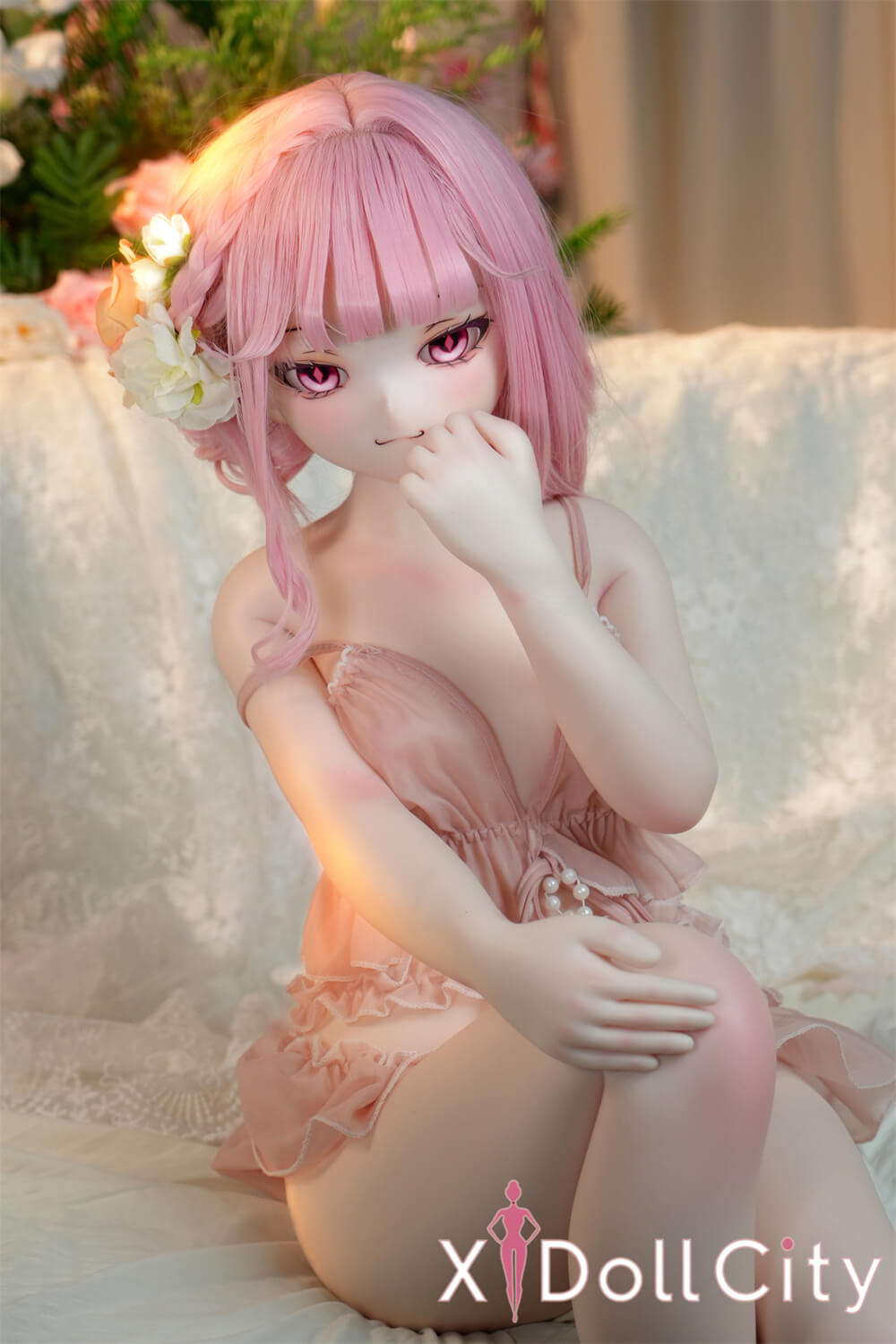 MW Girl (魔物姫)17kg ねんねん 可愛い幻想世界 掲載画像はレジンヘッド+シリコンボディ 肌色&眼球色&メイク&ウィッグ&衣装は宣材写真と同じ 成人スタイルラブドール