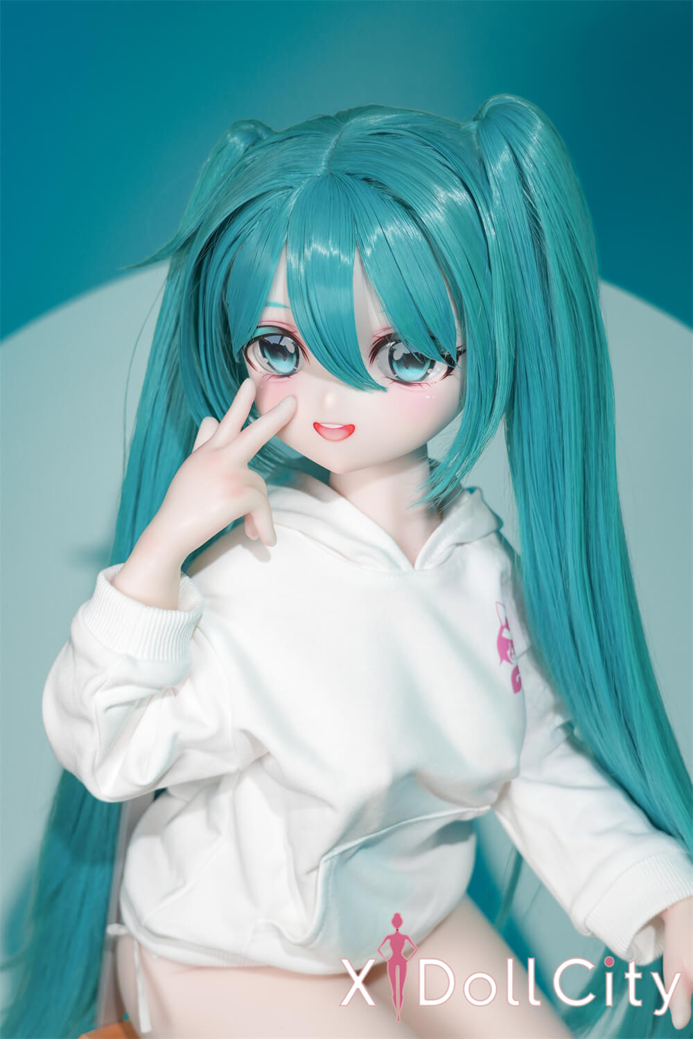 MW Girl(魔物姫) 7kg 小音 掲載画像はレジンヘッド+シリコンボディ 元気系 初音ミク アニメドール 肌色&眼球色&メイク&ウィッグ&衣装は宣材写真と同じ 成人スタイルラブドール