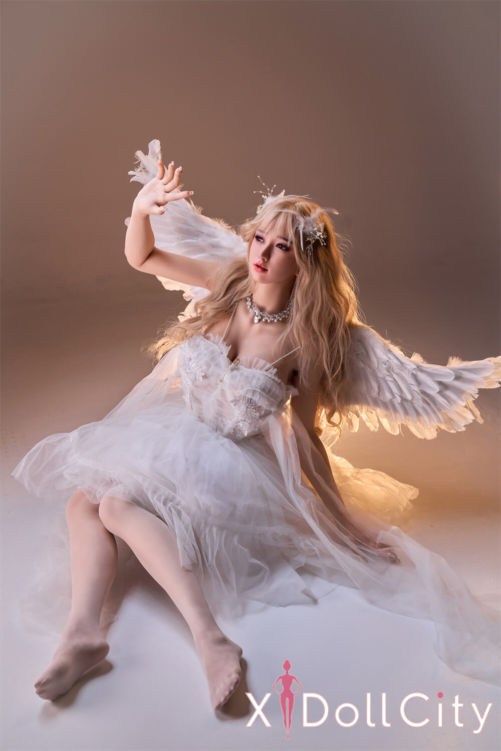 Sangedoll 彩月 #41 159cm Eカップ 顎機能追加可 フルシリコン 純白ウエディング夢幻 等身大 ラブドール