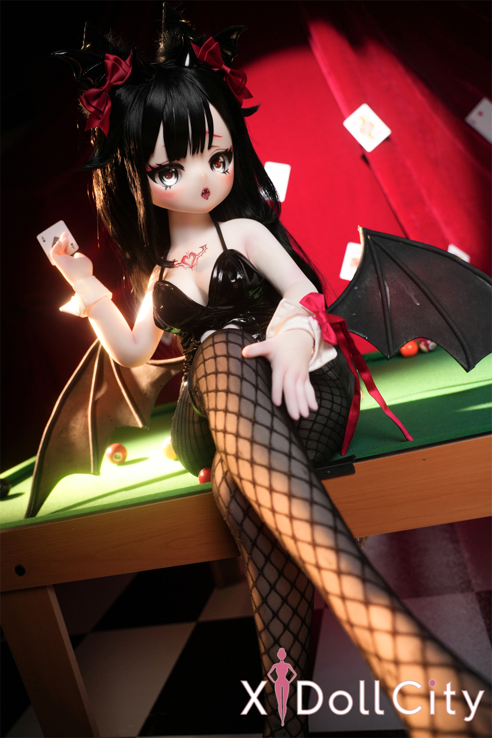 MW Girl (魔物姫)  7kg 星雅ヘッド 掲載画像はレジンヘッド+シリコンボディ 肌色&眼球色&メイク&ウィッグ&衣装は宣材写真と同じ 成人スタイルラブドール ビリヤードガールコスプレ刺青付き可愛い美少女アニメドール