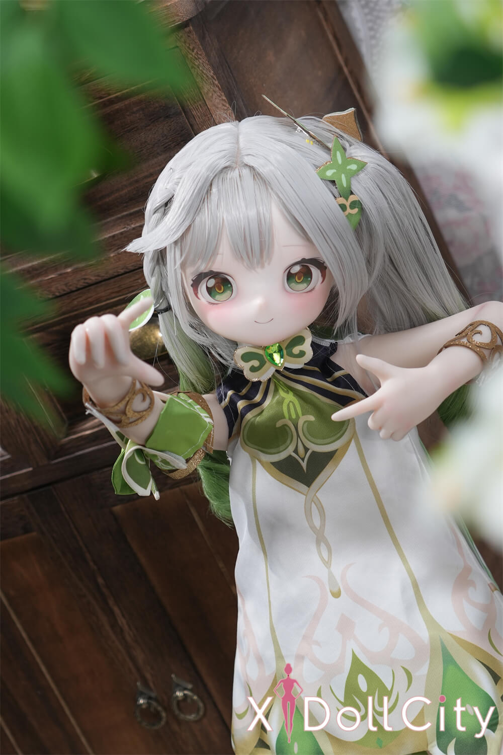 MW Girl(魔物姫)草ちゃん  7kg 掲載画像はレジンヘッド+シリコンボディ ふわふわ妖精系 肌色&眼球色&メイク&ウィッグ&衣装は宣材写真と同じ 成人スタイルラブドール