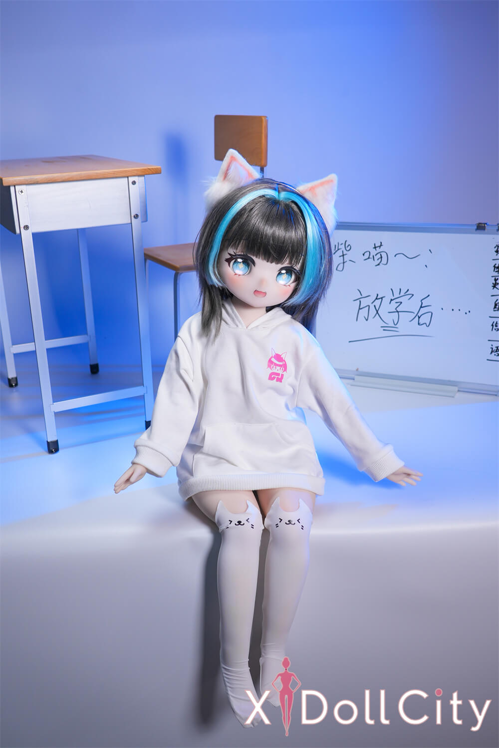 MW Girl(魔物姫) 5.2kg 呆呆喵ちゃん ミニドール 呆け顔がたまらなくキュートな猫耳っ子リアルドール 掲載画像はレジンヘッド+シリコンボディ 肌色&眼球色&メイク&ウィッグ&衣装は宣材写真と同じ 成人スタイルラブドール
