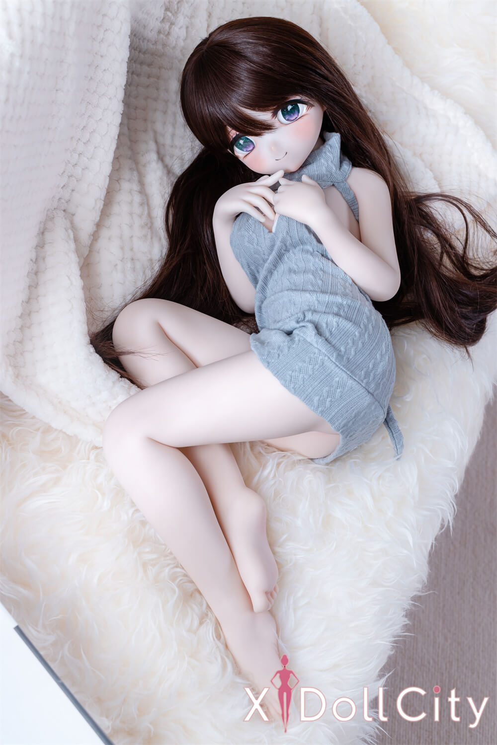 MW Girl(魔物姫) 7kg 花泽美穗 掲載画像はレジンヘッド+シリコンボディ 癒し系の美少女ミニドール ブラウン髪 肌色&眼球色&メイク&ウィッグ&衣装は宣材写真と同じ 成人スタイルラブドール