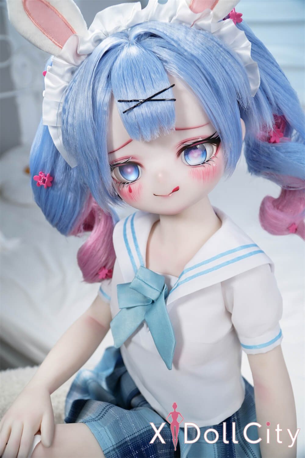 MW Girl(魔物姫) 7kg 小兎奈奈ちゃん 掲載画像はレジンヘッド+シリコンボディ キュート系ミニラブドール 肌色&眼球色&メイク&ウィッグ&衣装は宣材写真と同じ 成人スタイルラブドール