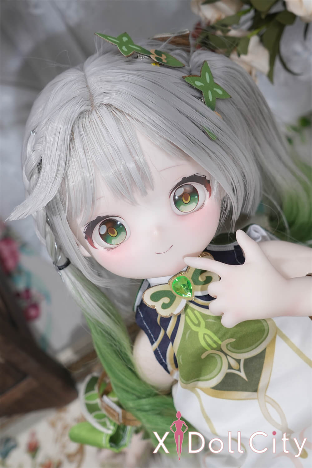 MW Girl(魔物姫)草ちゃん 7kg 掲載画像はレジンヘッド+シリコンボディ ふわふわ妖精系 肌色&眼球色&メイク&ウィッグ&衣装は宣材写真と同じ 成人スタイルラブドール