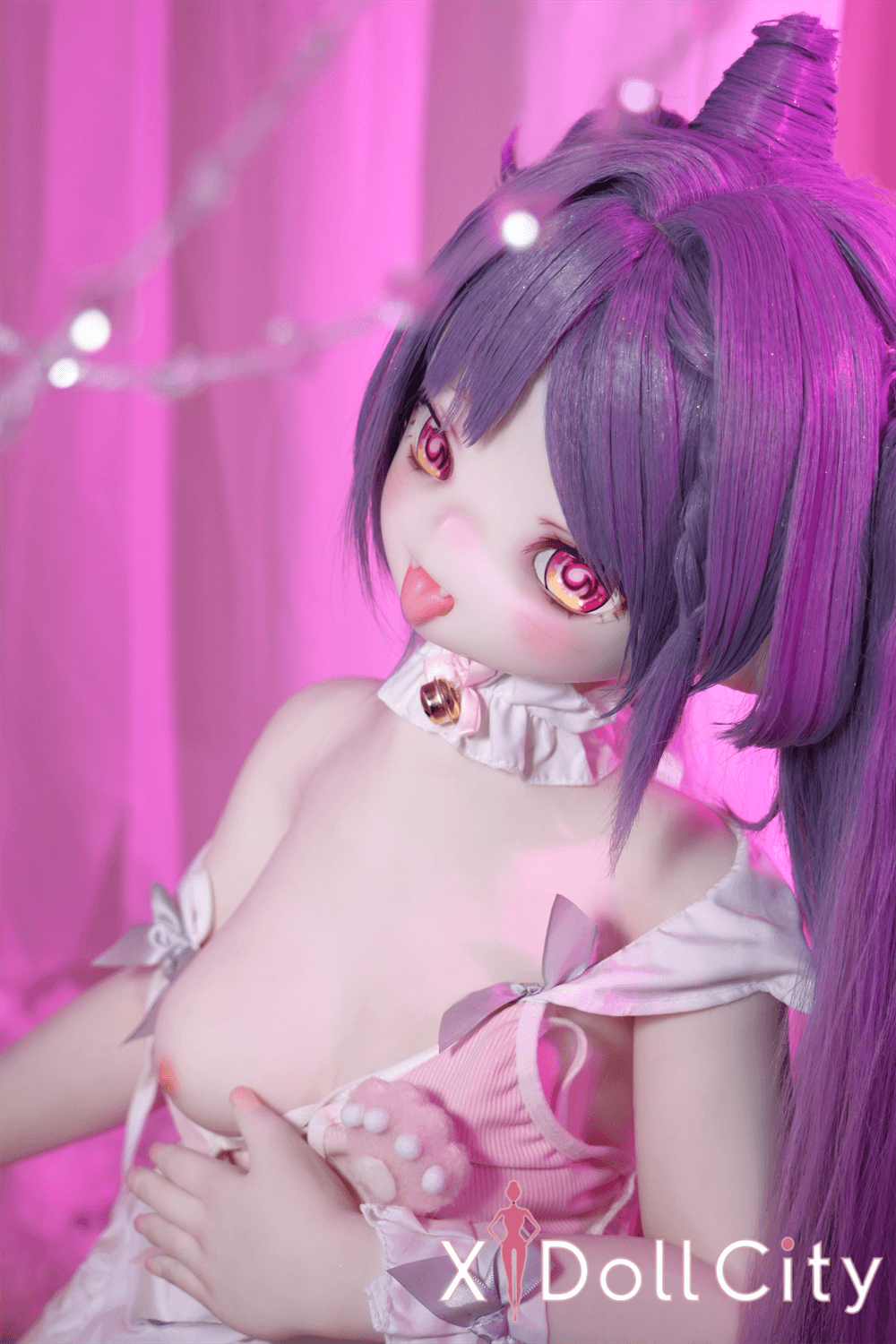 MW Girl(魔物姫) 22.5kg 可晴(Keqing)掲載画像はシリコンヘッド+TPEボディ 猫耳メイド アニメリアル 肌色&眼球色&メイク&ウィッグ&衣装は宣材写真と同じ 成人スタイルラブドール