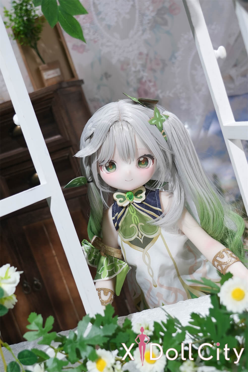 MW Girl(魔物姫)草ちゃん  7kg 掲載画像はレジンヘッド+シリコンボディ ふわふわ妖精系 肌色&眼球色&メイク&ウィッグ&衣装は宣材写真と同じ 成人スタイルラブドール