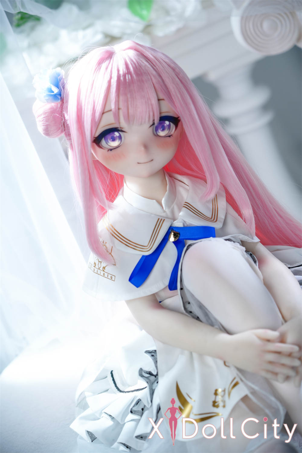 MW Girl (魔物姫)  7kg 薇花ヘッド 掲載画像はレジンヘッド+シリコンボディ 肌色&眼球色&メイク&ウィッグ&衣装は宣材写真と同じ 成人スタイルラブドール白いセーラー服ロリ系アニメドール セクシーフィギュア