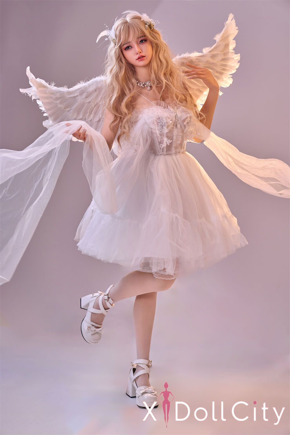 Sangedoll 彩月 #41 159cm Eカップ 顎機能追加可 フルシリコン 純白ウエディング夢幻 等身大 ラブドール