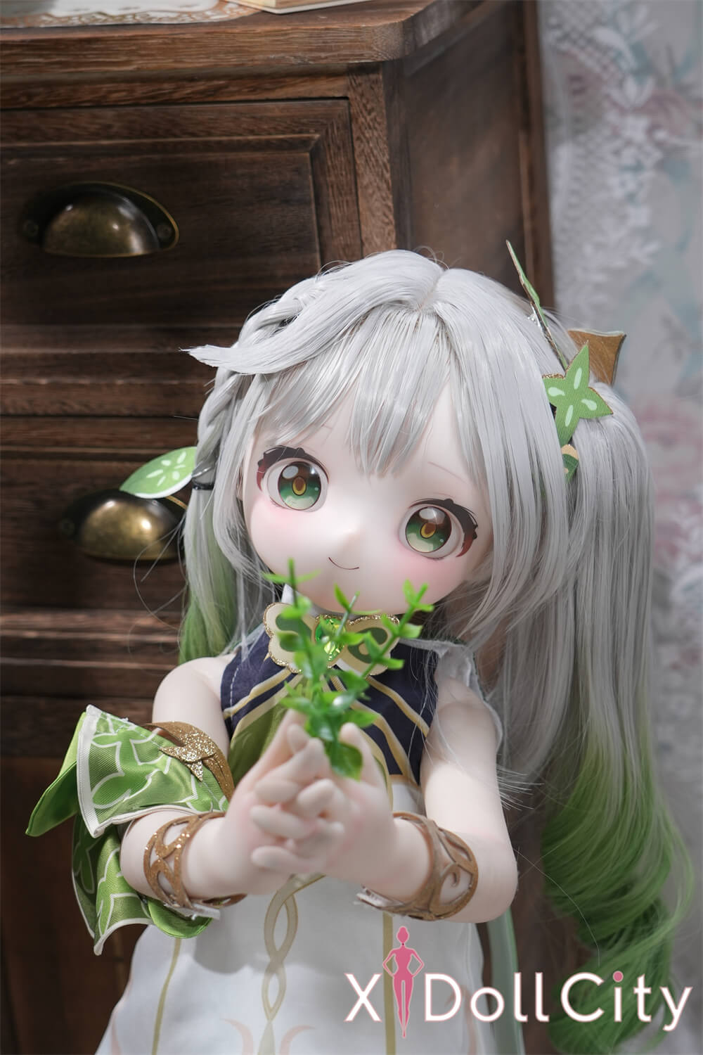 MW Girl(魔物姫)草ちゃん  7kg 掲載画像はレジンヘッド+シリコンボディ ふわふわ妖精系 肌色&眼球色&メイク&ウィッグ&衣装は宣材写真と同じ 成人スタイルラブドール