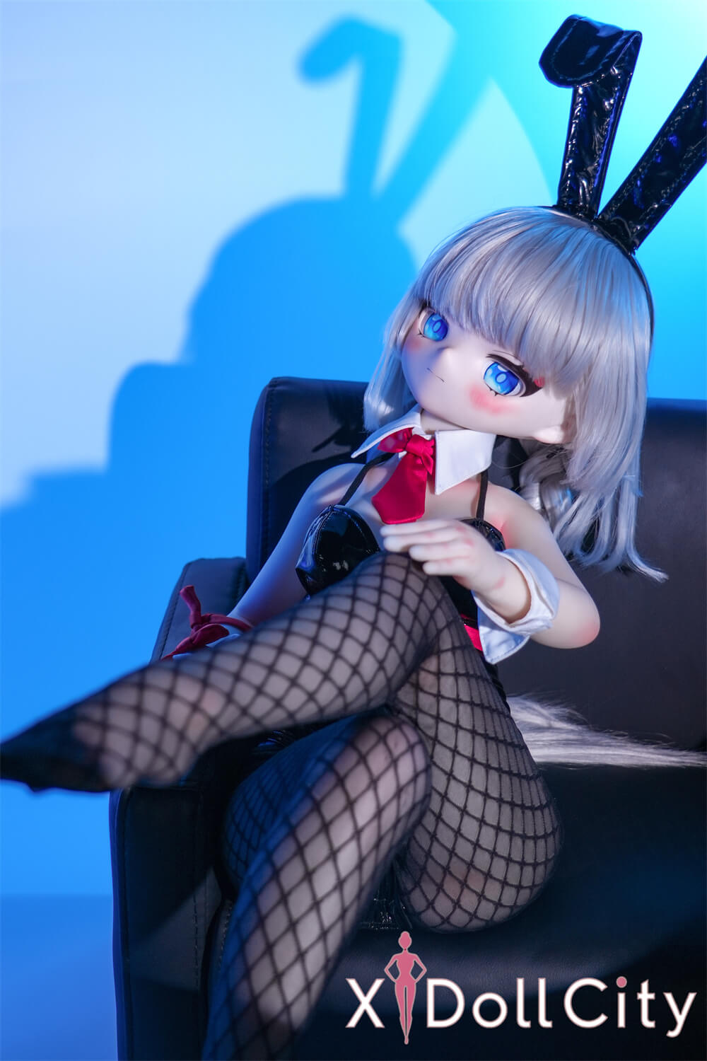 MW Girl (魔物姫)7kg 柚湖(ゆずこ)アニメドール 掲載画像はレジンヘッド+シリコンボディ 氷色ウサギガール 肌色&眼球色&メイク&ウィッグ&衣装は宣材写真と同じ 成人スタイルラブドール