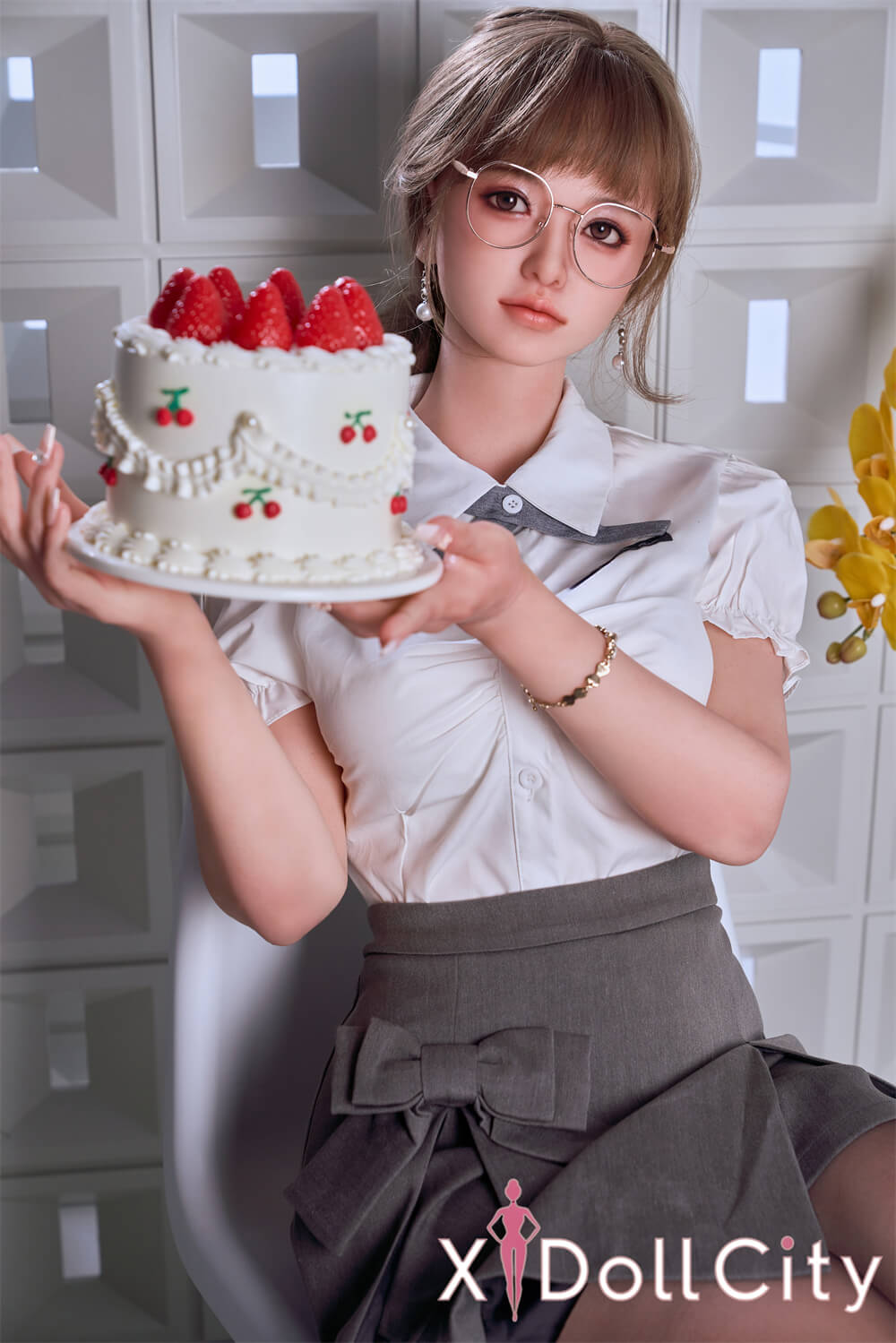 Sangedoll 筱诺 #28 158cm Eカップ 顎機能追加可 フルシリコン リアルな肌質感付き 眼鏡OL系 ラブドール