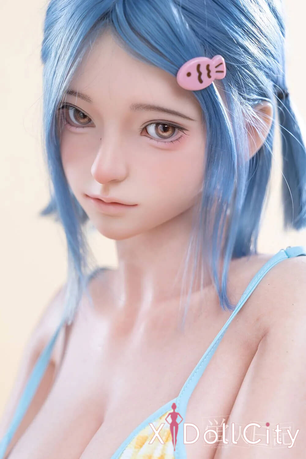 蛍火日記 164cm Gカップ 菜々子(Nanako)水色ツインテール 萌え系 口開閉機能付き JK衣装選択可能 超リアル塗装加工あり フルシリコン製ラブドール