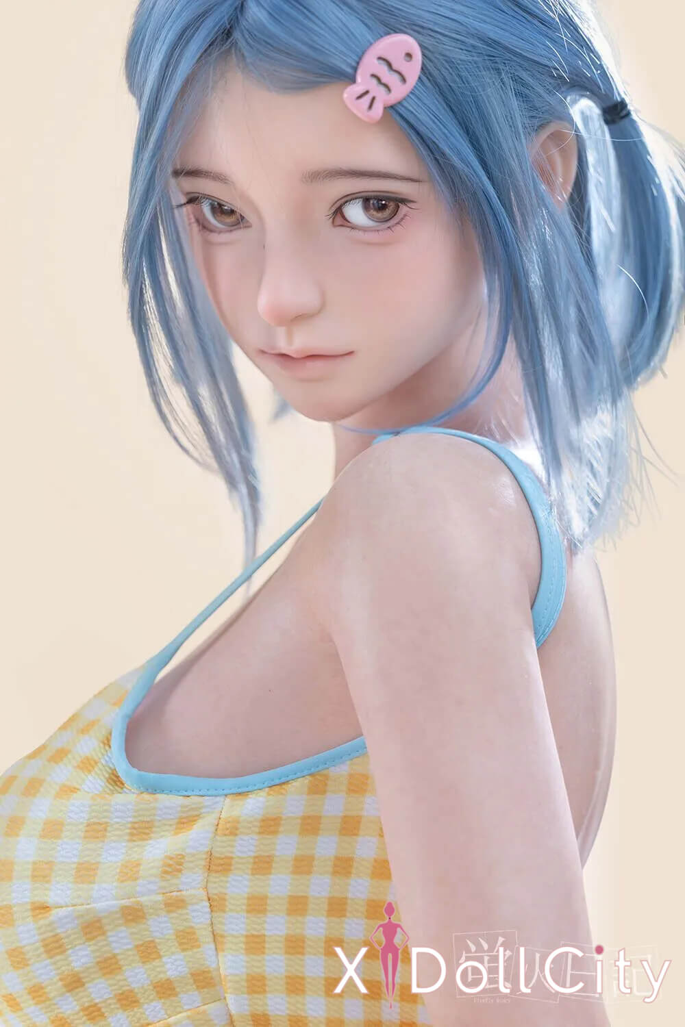 蛍火日記 164cm Gカップ 菜々子(Nanako)水色ツインテール 萌え系 口開閉機能付き JK衣装選択可能 超リアル塗装加工あり フルシリコン製ラブドール